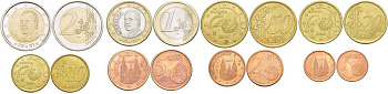 Испания евронабор из 8 монет 2001 1, 2, 5, 10, 20, 50 евроцентов, 1 и 2 евро KM 1040, 1041, 1042, 1043, 1044, 1045, 1046, 1047 4691-1231-1237