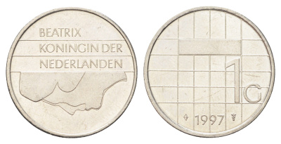 Нидерланды 1 гульден 1997 Беатрикс (1980-2013) KM 205 никель 4678-115