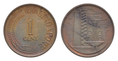 Сингапур 1 цент 1969 KM 1 бронза 4640-627
