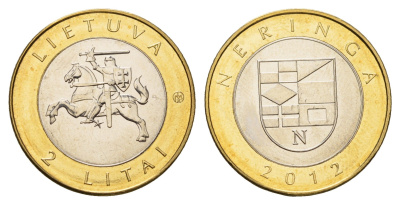 Литва 2 лита 2012 Курорты Литвы - Неринга KM 185.1 биметалл UNC 4695-452