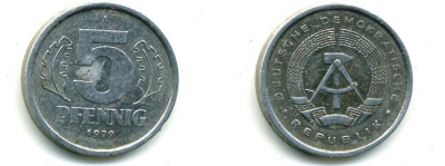 ГДР 5 пфеннигов 1979 A алюминий 4651-1128