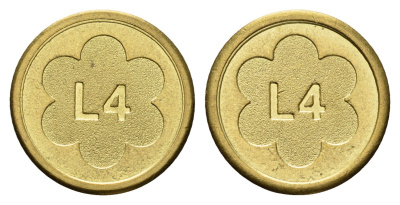 Италия жетон L4 диаметр 21,5 мм, вес 7,1 гр латунь UNC 4670-915
