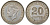 Британская Малайя 20 центов 1939 Георг VI (1937-1952) KM 5 серебро 53-414