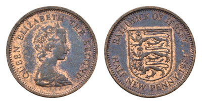 Джерси 1/2 пенни 1971 Елизавета II (1952-2022) KM 29 бронза 4687-754