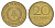 ГДР 20 пфеннигов 1969 А, первый год KM 11 латунь aUNC 4647-817