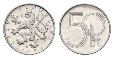 Чехия 50 геллеров 1993 KM 3 алюминий 4696-551
