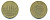 ПЕРУ 10 СЕНТИМО 2009 LIMA KM 305.4 латунь 176-411