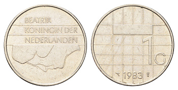 Нидерланды 1 гульден 1983 Беатрикс (1980-2013) KM 205 никель 4706-1252