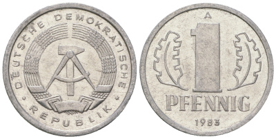 ГДР 1 пфенниг 1983 А KM 8.2 алюминий 4623-449
