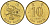 Гонконг 10 центов 1997 KM 66 сталь плакированная латунью 4155-1254