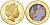 Джерси 50 пенсов 2011 60 лет коронации Королевы Елизаветы II (Елизавета II в короне в платье на троне) KM 239 сталь плакированная золотом BU 11-134-13