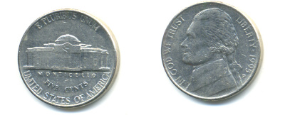 США 5 ЦЕНТОВ 1995 P, ДЖЕФФЕРСОН KM А192 медно-никель 86-626