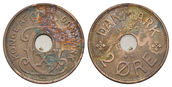 Дания 2 эре 1930 N, Кристиан X (1912-1947) KM 827 бронза 4701-758