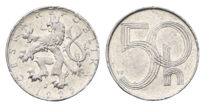 Чехия 50 геллеров 1995 KM 3 алюминий 4696-552