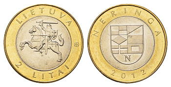 Литва 2 лита 2012 Курорты Литвы - Неринга KM 185.1 биметалл UNC 4695-446