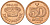 Дания 50 эре 2014 сердце JS, Маргрете II (1972-) KM 866 бронза UNC 4561-453