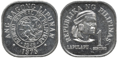 Филиппины 1 сентимо 1975 вождь острова Мактан Лапу-Лапу KM 205 алюминий UNC 192-336