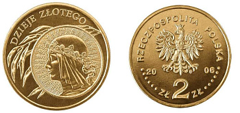 Польша 2 злотых 2006 MW, история польского злотого, Ядвига, 10 злотых 1932 KM 582, Parchimowicz 990 нордик UNC 4676-417