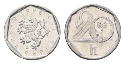 Чехия 20 геллеров 1996 KM 2.1 алюминий 4696-547