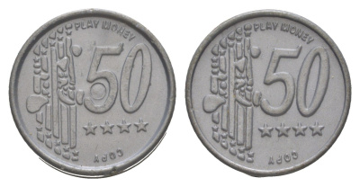 Европа игровой жетон в "50 евроцентов" ND диаметр 21 мм, вес 0,7 гр пластик 4613-957
