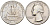 США 25 центов (квотер) 1974 D, Вашингтон KM 164a медь плакированная медно-никелем 190-321