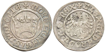 Великое княжество Литовское 1/2 гроша (полугрош) 1501-1506 Александр I король Польский (1501-1506), вес 1,06 гр., корона Saurma 5283 серебро 1517-315