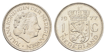Нидерланды 1 гульден 1977 Юлиана (1948-1980) KM 184a никель 4706-1243