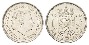 Нидерланды 1 гульден 1978 Юлиана (1948-1980) KM 184a никель UNC 4706-1244