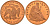 США 1 ДОЛЛАР 1863 КОПИЯ ИЗВЕСТНОЙ РЕДКОЙ МОНЕТЫ, КРАСНЫЙ МЕТАЛЛ PROOF 1088-6-33