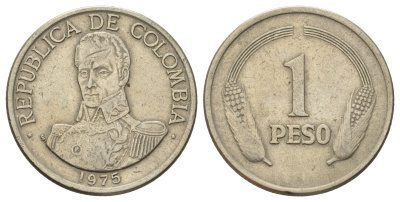 Колумбия 1 песо 1975 Симон Боливар KM 258 медно-никель 4393-924