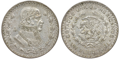 Мексика 1 песо 1961 Хосе Мария Морелос KM 459 серебро 4178-1233