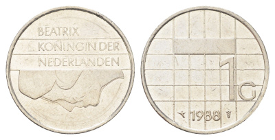 Нидерланды 1 гульден 1988 Беатрикс (1980-2013) KM 205 никель 4706-1254