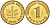 ФРГ 1 ПФЕННИГ 1950 F KM 105, J.380 сталь плакированная медью 4532-567