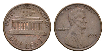 США 1 цент 1979 Авраам Линкольн KM 201 медь цинк 4684-932