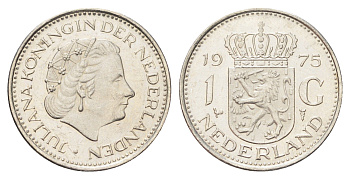 Нидерланды 1 гульден 1975 Юлиана (1948-1980) KM 184a никель 4706-1241