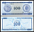 Куба, валютный сертификат 100 песо ND	серия C, второй выпуск, голубая Pick FX 25 бумага UNC (пресс) 7217-62-3-1