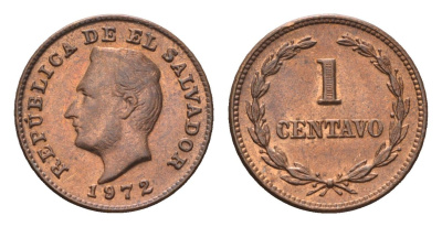 Сальвадор 1 сентаво 1972 KM 135.1 бронза UNC 4696-1048