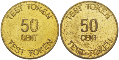 КАНАДА 50 ЦЕНТОВ ЖЕТОН ND TEST TOKEN, 50 CENT желтый металл 4544-953