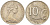 Австралия 10 центов 1974 Елизавета II (1952-), птица лирахвост KM 65 медно-никель 4382-943