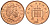 Великобритания 1 пенни 2000 Елизавета II (1952-2022) KM 986, Spink 4710 (B5) сталь плакированная медью 4609-552