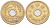 Япония 5 йен 1970 Yr. 45, Хирохито (1926-1989) Y 72a латунь 4614-537