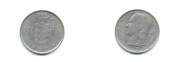 БЕЛЬГИЯ 1 ФРАНК 1963 KM 142.1 медно-никель 4379-1156