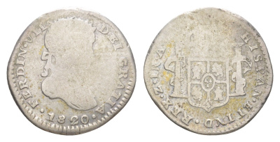 Мексика 1 реал 1820 Z RG, Фердинанд VII (1813-183) KM 83 серебро 603-722