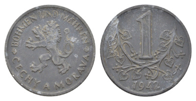 Богемия и Моравия 1 крона 1942 KM 4 цинк 4706-751