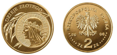Польша 2 злотых 2006 MW, история польского злотого, Ядвига, 10 злотых 1932 KM 582, Parchimowicz 990 нордик UNC 4676-416