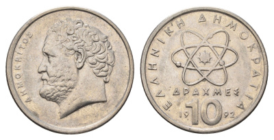 Греция 10 драхм 1992 Демокрит KM 132 медно-никель 4695-653