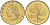 ИТАЛИЯ 20 ЛИР 1975 R, ДУБОВЫЕ ЛИСТЬЯ KM 97.2 алюминиевая бронза 4519-1055