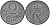 ДАНИЯ 2 ЭРЕ 1943 N;S, КРИСТИАН X (1912-1947) KM 833а цинк 28-1012