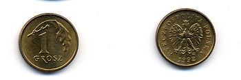 ПОЛЬША 1 ГРОШ 1992 MW KM 276 латунь UNC 23-1447