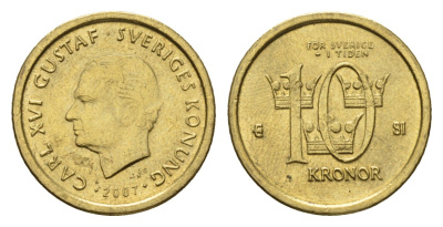 Швеция 10 крон 2007 Карл XVI Густав (1973-) KM 895 нордик UNC 4656-316